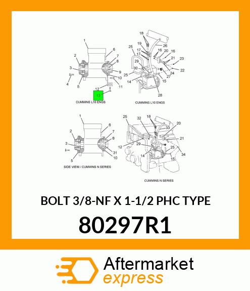 BOLT 3/8-NF X 1-1/2 PHC TYPE 80297R1