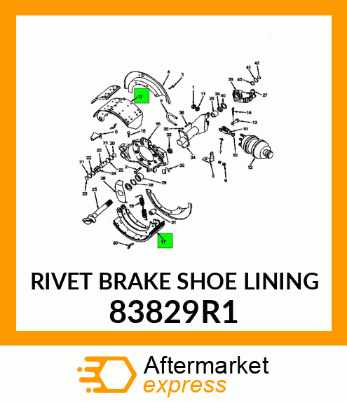 RIVET BRAKE SHOE LINING 83829R1