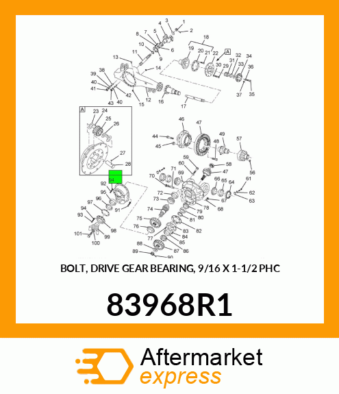 BOLT, DRIVE GEAR BEARING, 9/16 X 1-1/2 PHC 83968R1