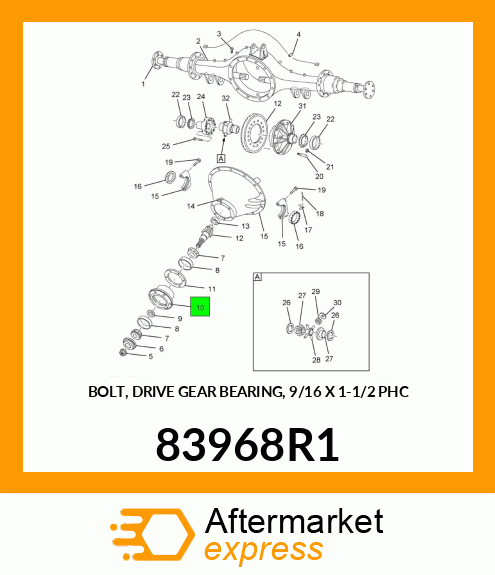 BOLT, DRIVE GEAR BEARING, 9/16 X 1-1/2 PHC 83968R1