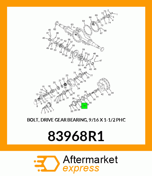 BOLT, DRIVE GEAR BEARING, 9/16 X 1-1/2 PHC 83968R1