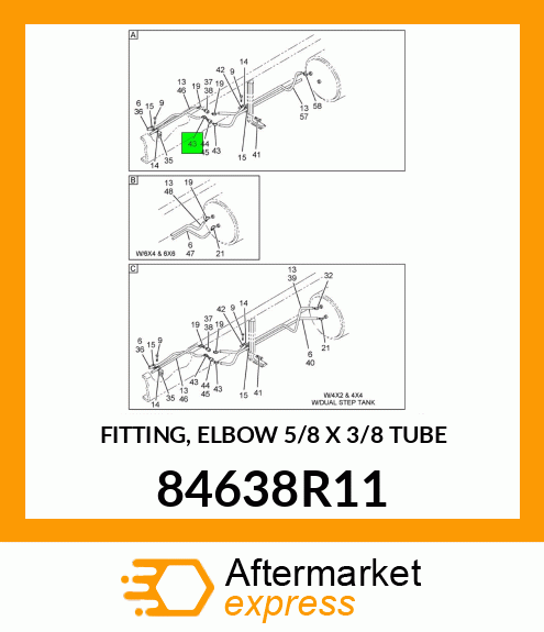 FITTING, ELBOW 5/8" X 3/8" TUBE 84638R11