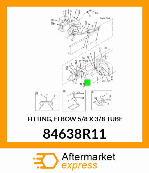 FITTING, ELBOW 5/8" X 3/8" TUBE 84638R11