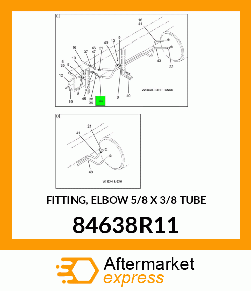 FITTING, ELBOW 5/8" X 3/8" TUBE 84638R11