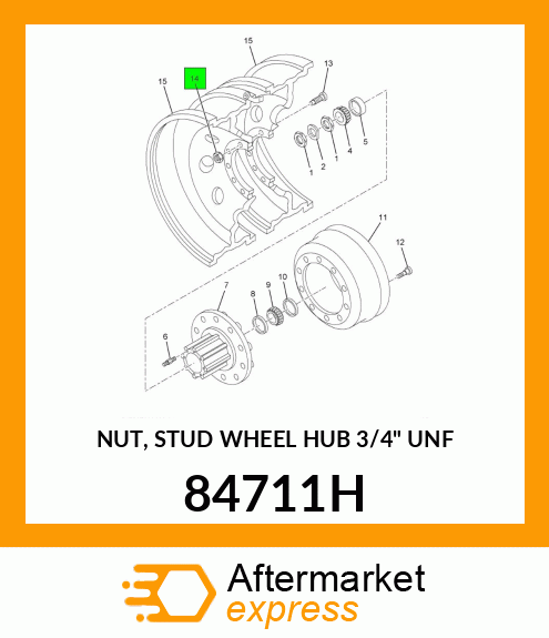 NUT, STUD WHEEL HUB 3/4" UNF 84711H