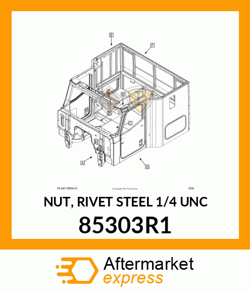 NUT, RIVET STEEL 1/4" UNC 85303R1