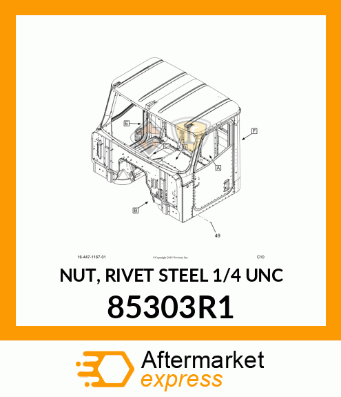 NUT, RIVET STEEL 1/4" UNC 85303R1