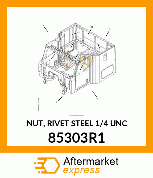 NUT, RIVET STEEL 1/4" UNC 85303R1