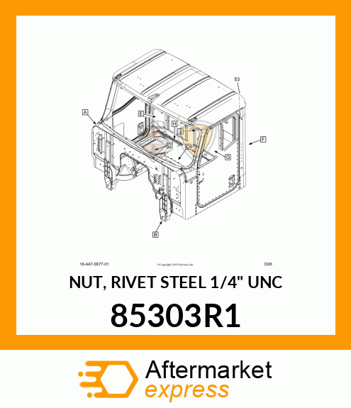 NUT, RIVET STEEL 1/4" UNC 85303R1