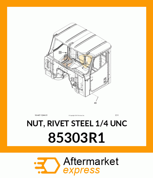 NUT, RIVET STEEL 1/4" UNC 85303R1