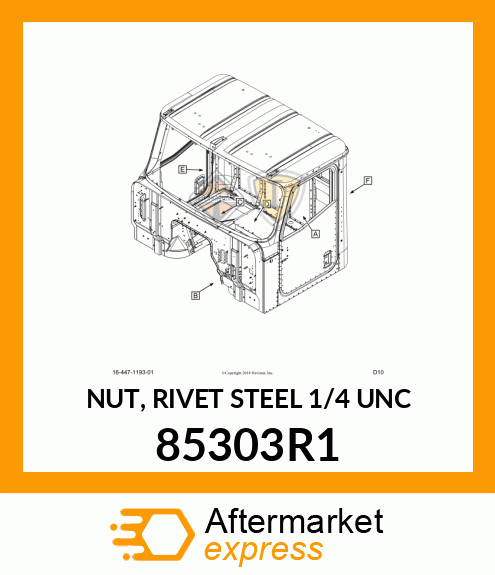 NUT, RIVET STEEL 1/4" UNC 85303R1