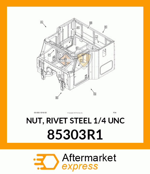 NUT, RIVET STEEL 1/4" UNC 85303R1