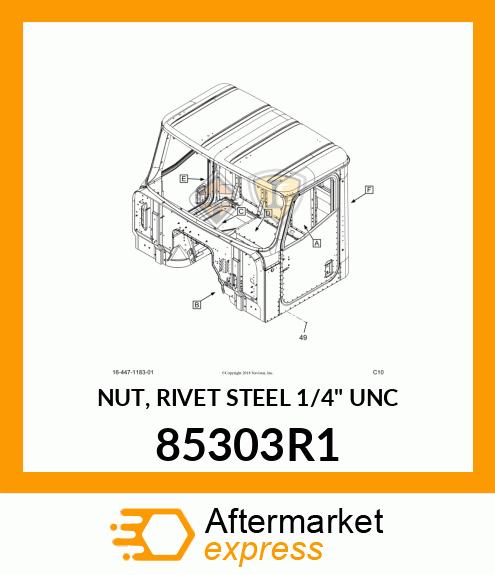 NUT, RIVET STEEL 1/4" UNC 85303R1