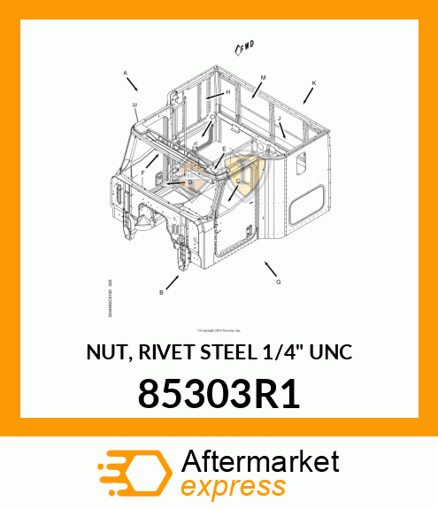 NUT, RIVET STEEL 1/4" UNC 85303R1