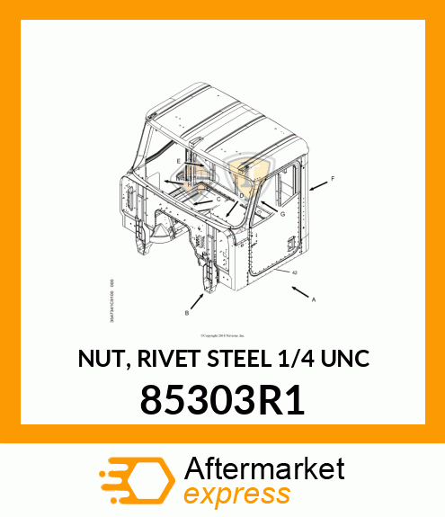 NUT, RIVET STEEL 1/4" UNC 85303R1