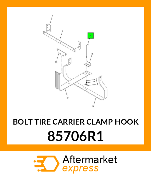 BOLT TIRE CARRIER CLAMP HOOK 85706R1