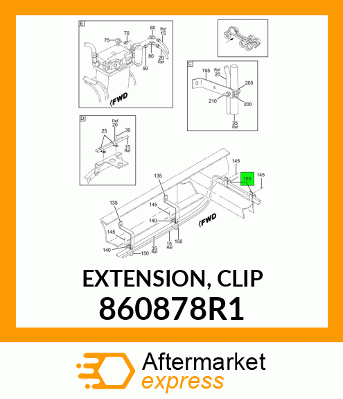 EXTENSION, CLIP 860878R1