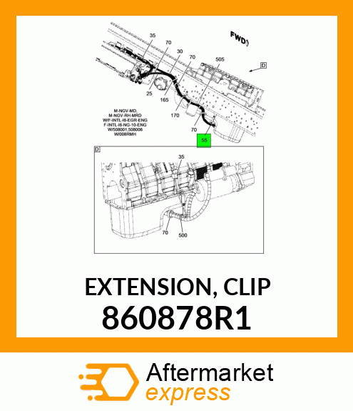 EXTENSION, CLIP 860878R1