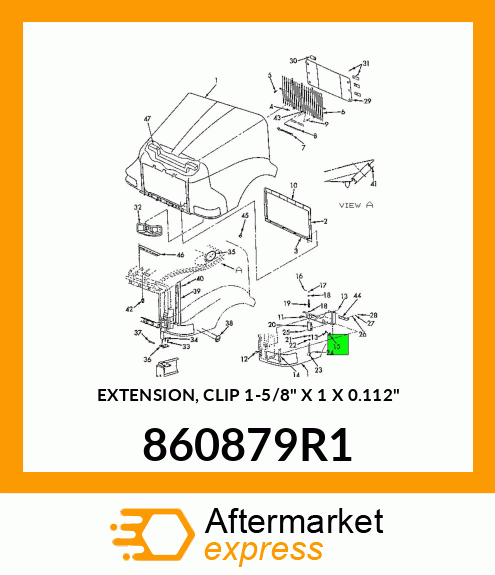 EXTENSION, CLIP 1-5/8" X 1 X 0.112" 860879R1