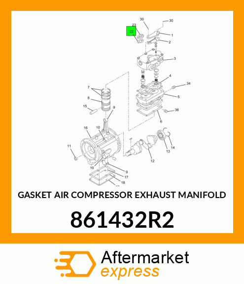 GASKET AIR COMPRESSOR EXHAUST MANIFOLD 861432R2