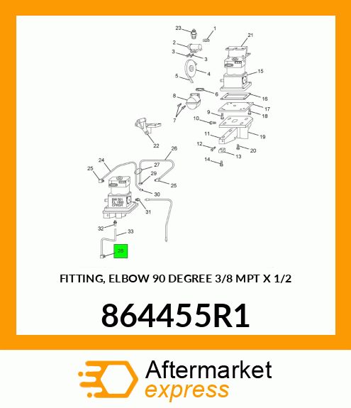 FITTING, ELBOW 90 DEGREE 3/8" MPT X 1/2" 864455R1