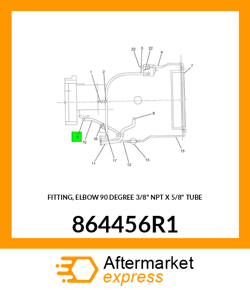 FITTING, ELBOW 90 DEGREE 3/8" NPT X 5/8" TUBE 864456R1