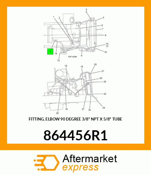 FITTING, ELBOW 90 DEGREE 3/8" NPT X 5/8" TUBE 864456R1