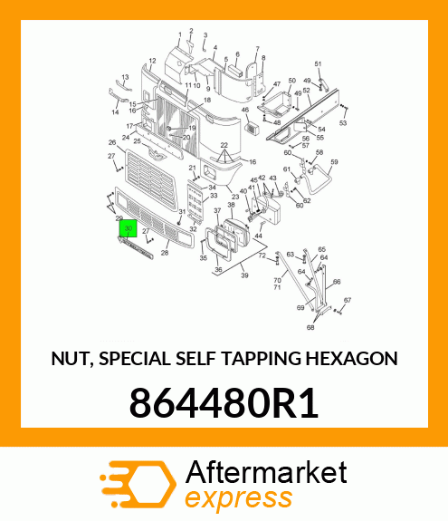 NUT, SPECIAL SELF TAPPING HEXAGON 864480R1