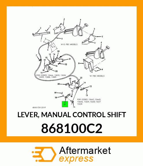 LEVER, MANUAL CONTROL SHIFT 868100C2