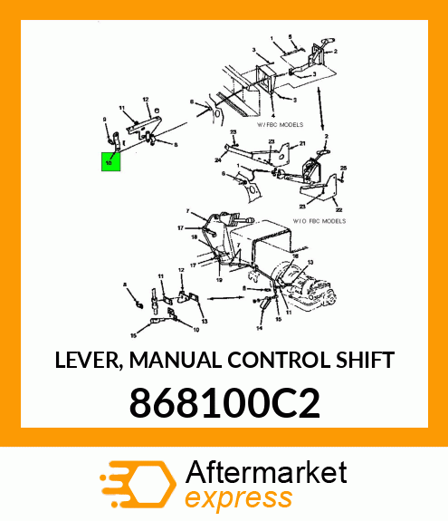 LEVER, MANUAL CONTROL SHIFT 868100C2