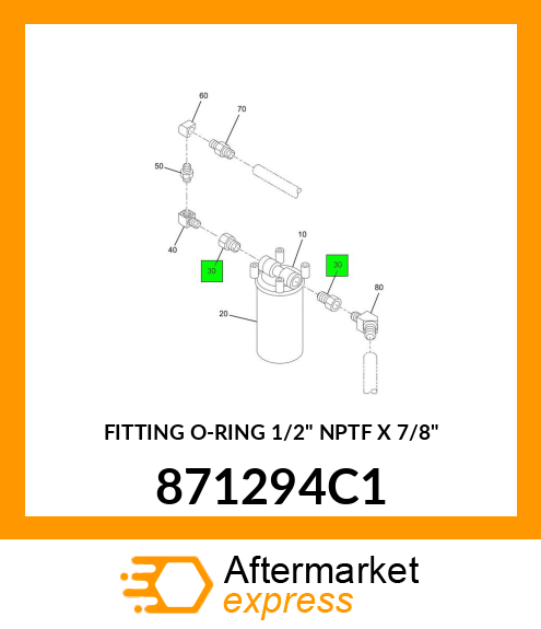 FITTING O-RING 1/2" NPTF X 7/8" 871294C1