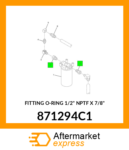 FITTING O-RING 1/2" NPTF X 7/8" 871294C1