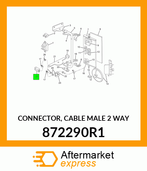 CONNECTOR, CABLE MALE 2 WAY 872290R1