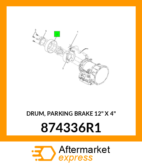 DRUM, PARKING BRAKE 12" X 4" 874336R1