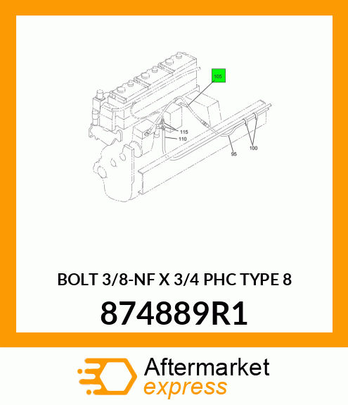 BOLT 3/8-NF X 3/4 PHC TYPE 8 874889R1