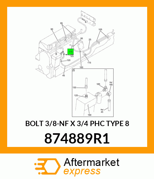 BOLT 3/8-NF X 3/4 PHC TYPE 8 874889R1