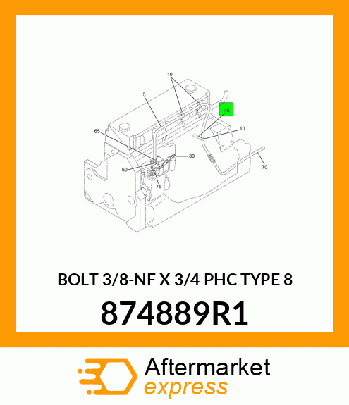 BOLT 3/8-NF X 3/4 PHC TYPE 8 874889R1