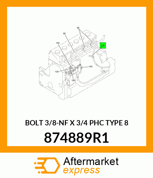 BOLT 3/8-NF X 3/4 PHC TYPE 8 874889R1