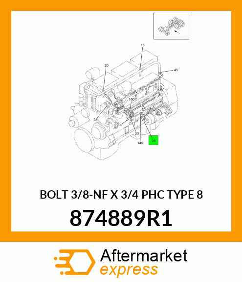 BOLT 3/8-NF X 3/4 PHC TYPE 8 874889R1