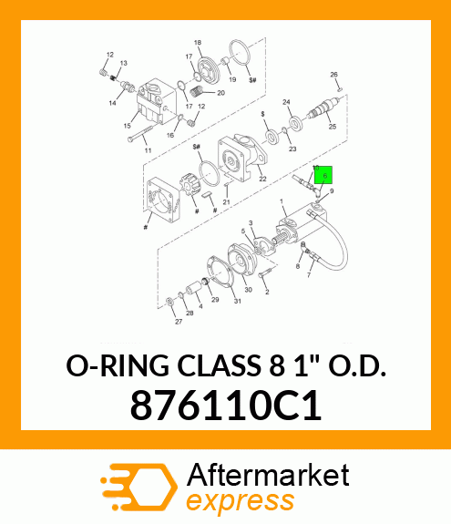 O-RING CLASS 8 1" O.D. 876110C1