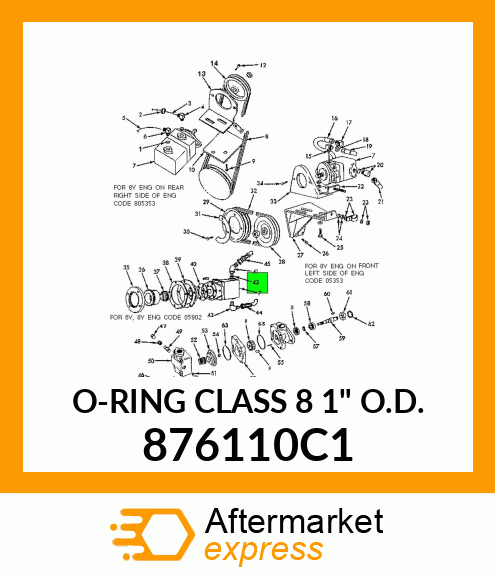 O-RING CLASS 8 1" O.D. 876110C1