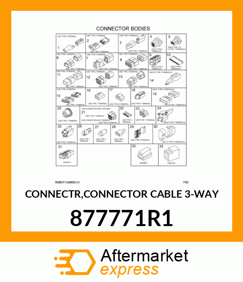 CONNECTR,CONNECTOR CABLE 3-WAY 877771R1