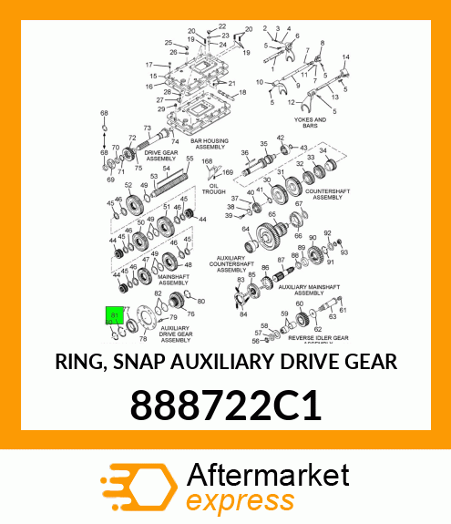 RING, SNAP AUXILIARY DRIVE GEAR 888722C1