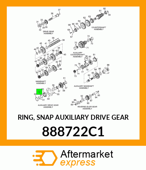 RING, SNAP AUXILIARY DRIVE GEAR 888722C1