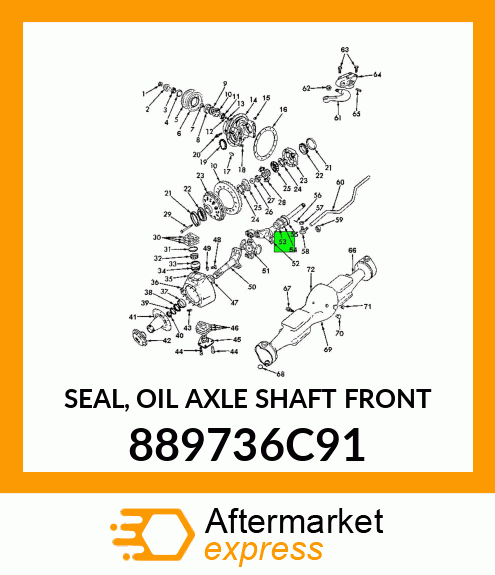 SEAL, OIL AXLE SHAFT FRONT 889736C91