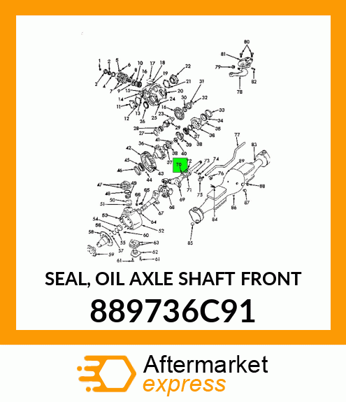 SEAL, OIL AXLE SHAFT FRONT 889736C91