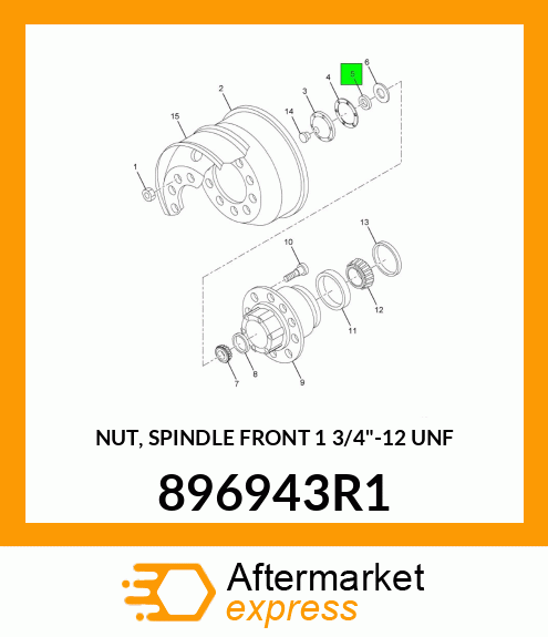 NUT, SPINDLE FRONT 1 3/4"-12 UNF 896943R1