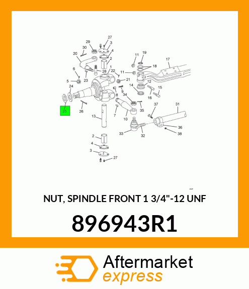 NUT, SPINDLE FRONT 1 3/4"-12 UNF 896943R1