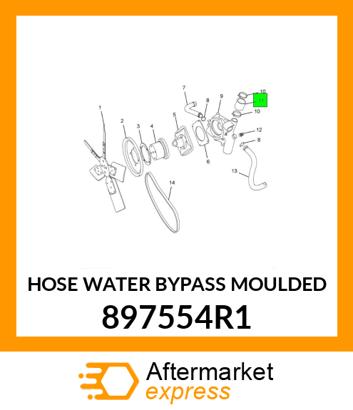 HOSE WATER BYPASS MOULDED 897554R1