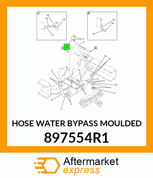 HOSE WATER BYPASS MOULDED 897554R1